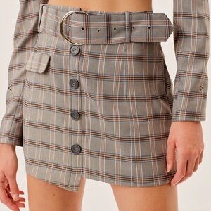 For Love & Lemons Kym Mini Skirt in Grey